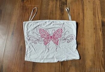 crop top s motýlom