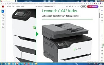 Multifunkčná tlačiareň LEXMARK CX431adw, 24 strán za minútu,