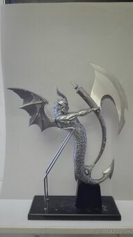 Fantasy - dekorativní předmět - sekera na stojánku - 46 cm