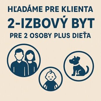 Hľadám pre klienta 2i byt
