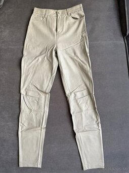 Stradivarius kremove kozene nohavice, velkost S