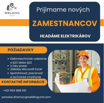Hľadáme Revízny elektrotechnik | Liptovský Mikuláš