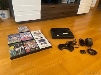 Sega Mega Drive herná konzola + 7hier + príslušenstvo