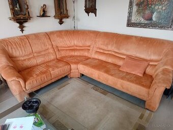 rohová sedacia súprava + kreslo + taburetka