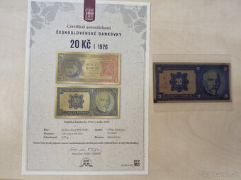 replika bankovky 20 Kčs z roku 1926