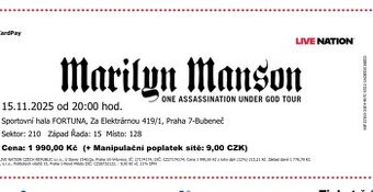 Marilyn Manson - 15.11.2025 - Praha - 1ks