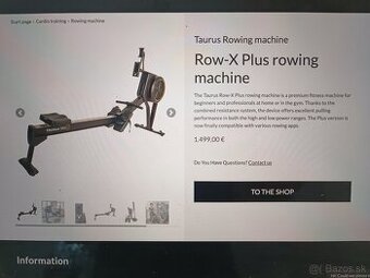 Veslovací trenažér taurus row x novy stal 1490 euro