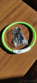 DF obojok LED nylon zelený 45 cm pre psa