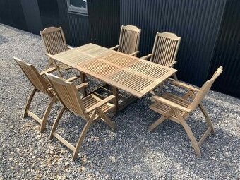 TEAK -MBM - Münchener Boulevard Möbel -s obdlznikovym stolom