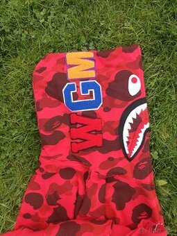 Mikina Bape Červená veľkosť XL sedí aj L