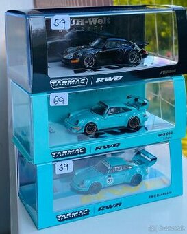 Modely áut 1:64 Tarmac, Inno64, MiniGT, Inno64, Para64.