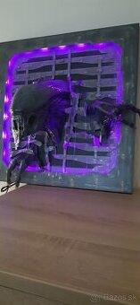 Designovy 3D led obraz Alien