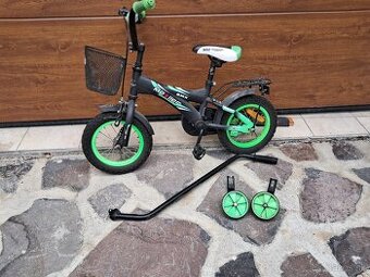 Detský bicykel Mexller BMX s vodiacou tyčou čiernozelený 12