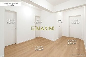 Exkluzívny 3-izbový penthouse s terasou, 158,77 m², Trnava