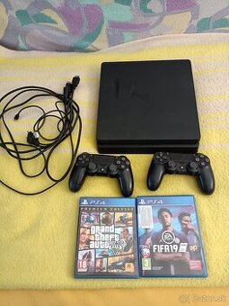 Playstation 4 slim 2x ovladač 2 hry