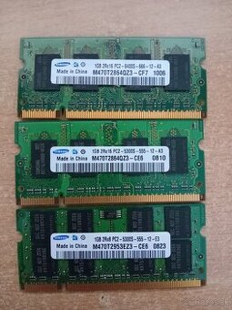 SO-DIMM DDR2 3GB kit 3x1GB Samsung - Netestované
