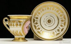 Porcelán šálka empír biedermeier 1820-30