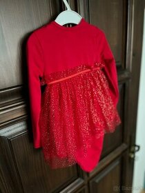 Červené šaty / body 86 cm
