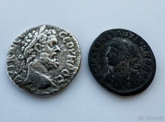 Rímske mince 2 ks, Septimus Severus a Konštantin II.
