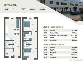 3i. byt 86,69m2 v RD s parkovaním a tepelným čerpadlom