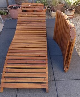 Skladacie drevené lehátka - 2ks