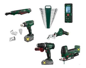 Rôzne nové náradie - uťahovák, pištol, píla, skrutkovač ... - 1