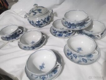 Cibulak, zwiebelmuster, bujonkovy set, top stav nepoužívané