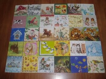 servítky - zvieratká 58 kusov