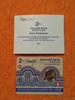 2 euro Slovensko 2014 Autorská karta - 10r vstupu SR do EU