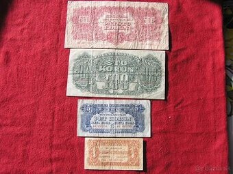 ČESKOSLOVENSKÉ VOJNOVÉ BANKOVKY/POUKÁŽKY 1944 NEPERFOROVANÉ - 1