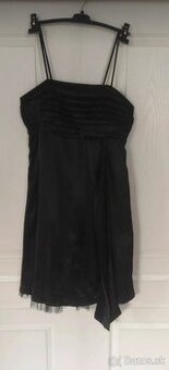 Čierne saténové slávnostné šaty vel.xl