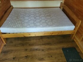 drevena dvoj. postel + 1x matrac