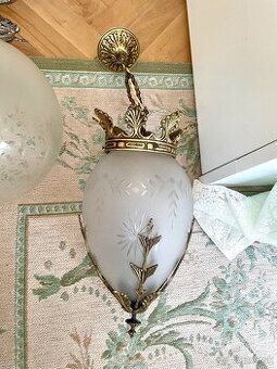 Závesná mosadzná lampa c. 1900