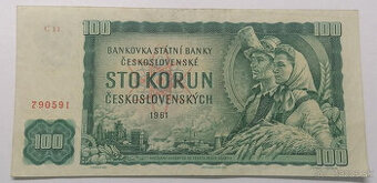 100 Kčs 1961 vzácna séria C