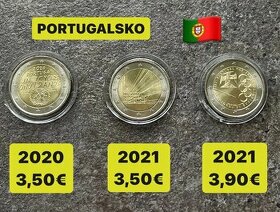 Euromince - pamätné dvojeurové mince Portugalsko