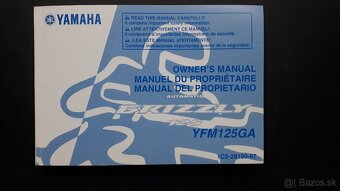 Návod na obsluhu Yamaha 125 Grizzly