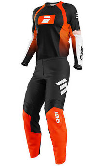 dres nohavice komplet set, oranžový čierny shot race