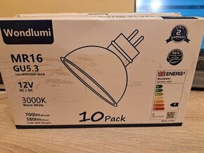 LED žiarovky Wondlumi: 2x10ks 3000K, MR16, GU 5.3