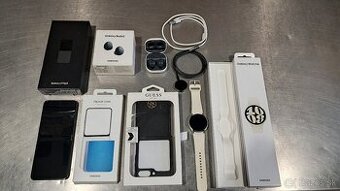 Samsung Z Flip5 + Galaxy Watch 6 + Ear Buds 2 +  3 obaly