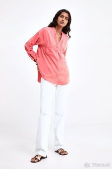 Krásna lososová blúzka ZARA -veľ. S - 1