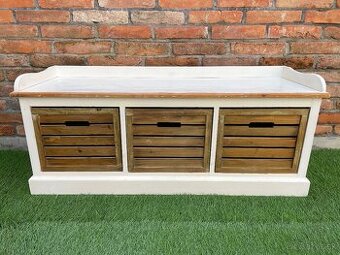 Botník vintage, lavica so zásuvkami