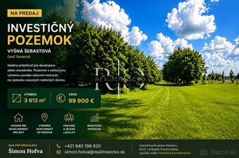 Na predaj investičný pozemok - Vyšná Šebastová, okr Prešov
