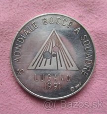 Medaila strieborná Cenfederácie bowlingu Lugáno 1991