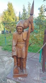 Predám veľkú vyrezávanú sochu Sv. Florijána F. Willmann 275