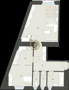 Projekt Neklanova - bytová jednotka 2+kk