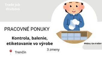 Týždenné vyplácanie - balenie a kontrola . Nástup IHNEĎ.