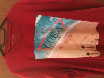 GUESS originál Red pánske tricko XL/XXL