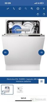 Electrolux ESL 7630RO - Umývačka riadu zabudovateľná