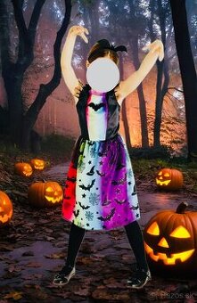 🎃 Farebné dievčenské šaty na Halloween + čelenka