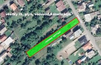 Slnečný pozemok všetky IS, 1577m2, obec Župčany